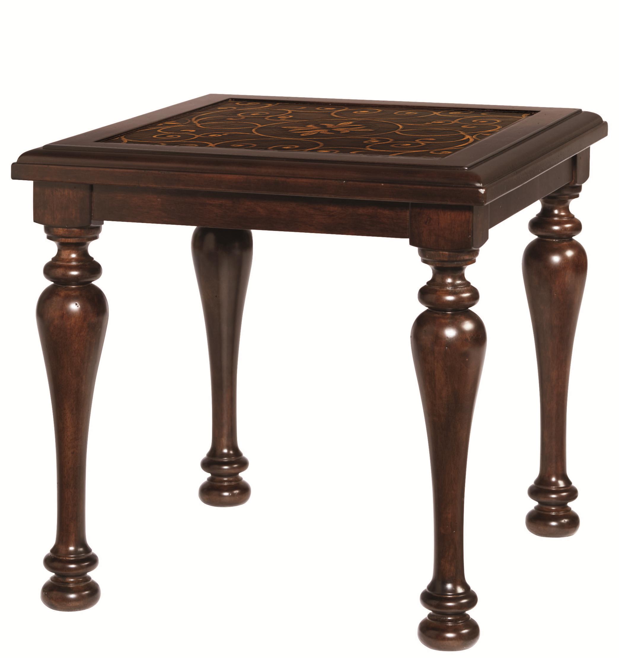 Bernhardt Valencia Rectangular End Table with Turned Column Legs and